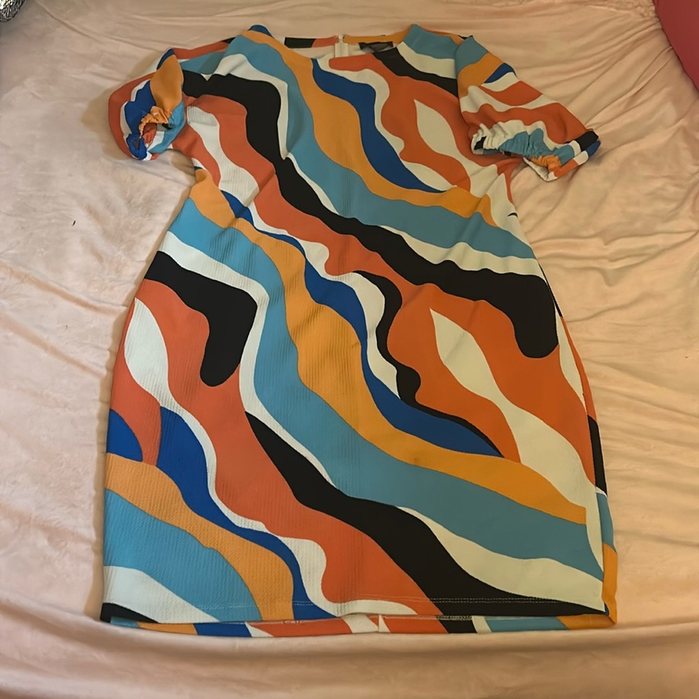 Ashley Stewart Multi Colored Body Con Dress